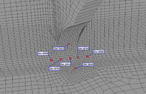 Locations with high stresses