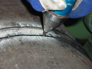 UP of weld toe pin tip 2mm