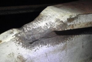 Transversal brackets weld previous to UP treatment