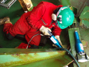 Ultrasonic peening of areas of difficult access